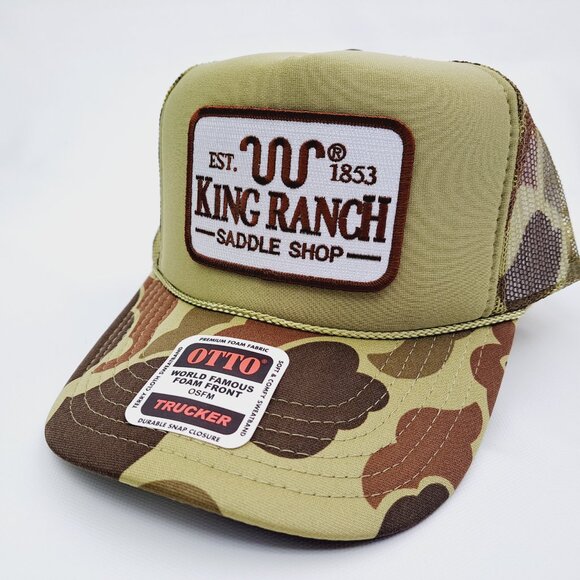 King Ranch Foam Trucker Mesh Snapback Hat Embroidered Patch Camouflage - Picture 2 of 4